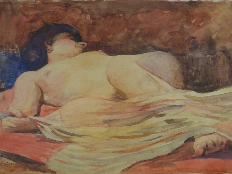 1866-Eliseu Visconti - Donna nuda con velo